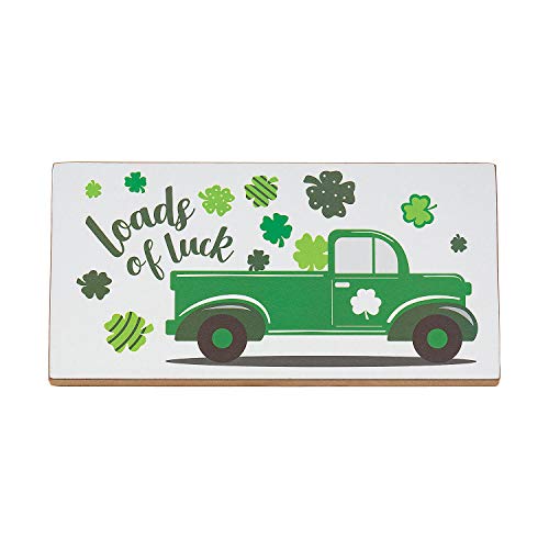 Fun Express St. Patrick√ïs Day Loads of Luck Sign - Wood with easel bak - Rustic Home Decor