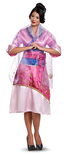 Disguise Women's Mulan Deluxe Adult Costume, Pink, S (4-6)