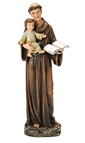 Roman St Anthony of Padua 10 Inches Height Resin Stone Mix Individual Nativity Figurines