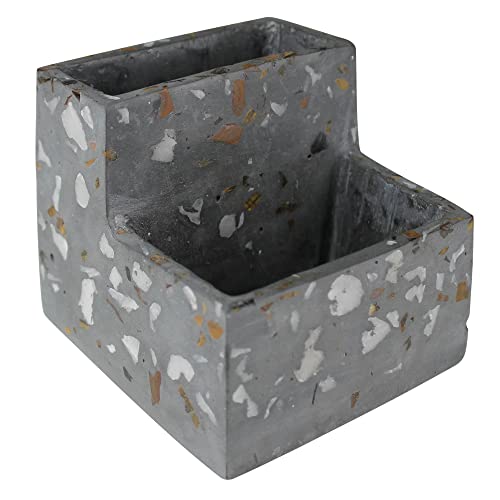 HomArt Pencil Holder Planter, Black Terrazzo