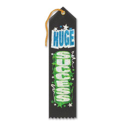 Beistle Huge Success Ribbon Award, Black - 1pc