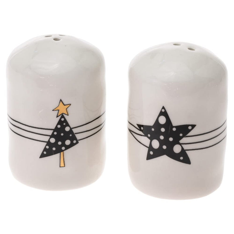 Boston International Christmas Winter Holiday Ceramic Salt & Pepper Shakers, Set of 2, Denise&