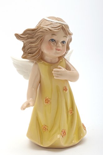 Cosmos Gifts 20942 Angel Girl with Yellow Dress Porcelain Figurine 3"H