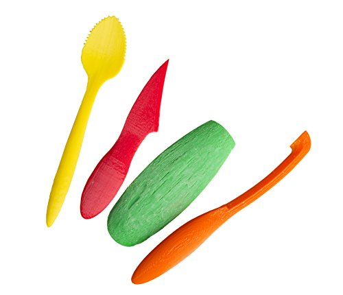 Tablecraft H50001 Fruit Tool Set, 4.875" x 1" x 0.25", White