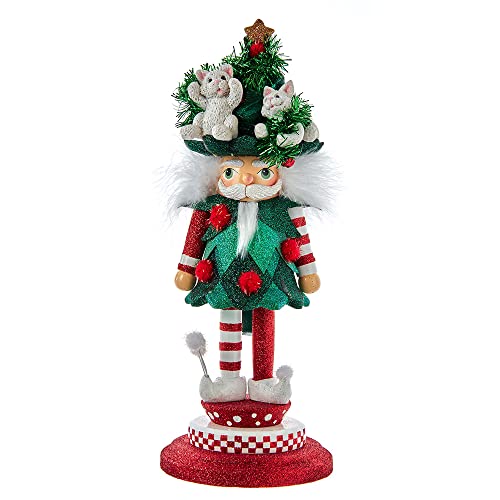 Kurt Adler Hollywood Nutcrackers Hollywood Cats in Tree Hat Nutcracker, 14-Inch, Multicolored