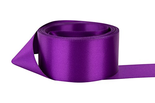 Ribbon Bazaar Double Faced Satin 2 inch Ultra Violet 25 Yards 100% Polyester Ribbon