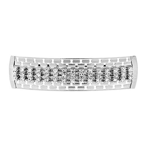1928 Jewelry Women's Large Clear Multi Crystal Hair Barrette, (1 Pcs)