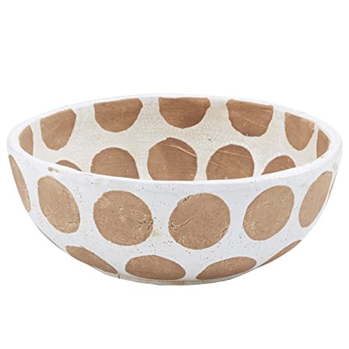 Mud Pie Large White Dot Bowl, 4 1/2" x 12"