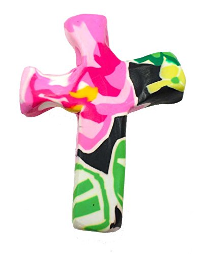 Calypso Studios by First & Main Comforting Clay Hand Held Cross, Garden, 4.75"X3.5"X0.75" (C643C)