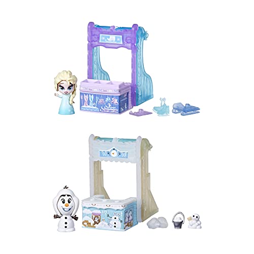 Hasbro Disney Frozen 2 Twirlabouts 2-Pack, Series 2, Elsa and Olaf Sled to Shop Playset Toys, Olaf and Elsa Doll Accessories for Kids 3 and Up