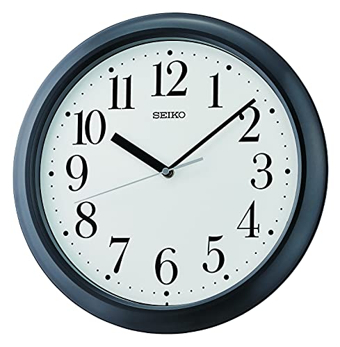 SEIKO Yori Wall Clock, Metallic Black