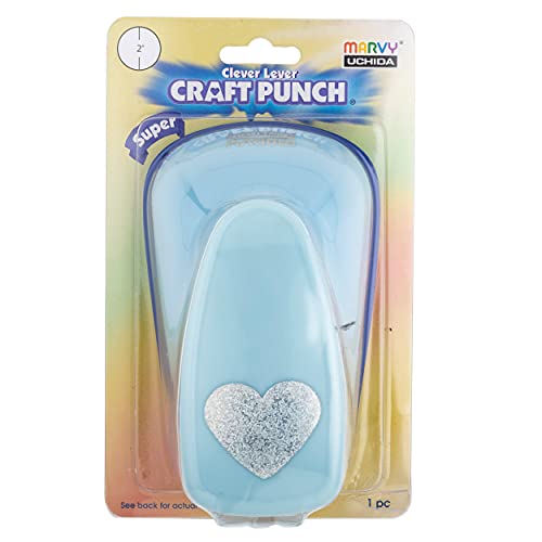 Uchida LV-SJCP01 Clever Lever Super Jumbo Craft Punch, Punches 2-Inch, Heart