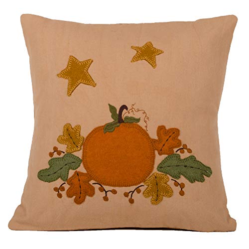 Home Collections by Raghu Tea Dyed Harvest Pumpkin & Leaves Pillow