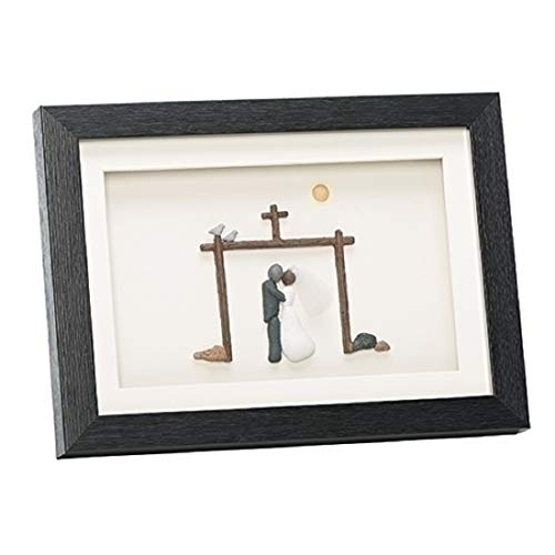 Roman 21471 Caroline Collection Natural Blessings Wedding Pebble Art, 8.25-inch Height