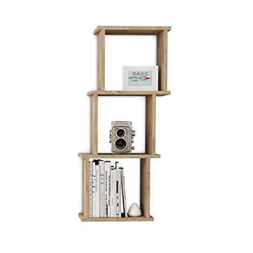 Danya B. 3-Cube Floating Decorative Organizer Laminate MDF Wood Wall Shelf with Ledges ‚Äì Display Horizontal or Vertical (Weathered Oak)
