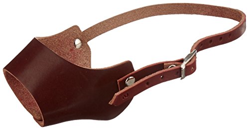 OmniPet Leather Brothers Leather Dog Muzzle, Burgundy, Size 2