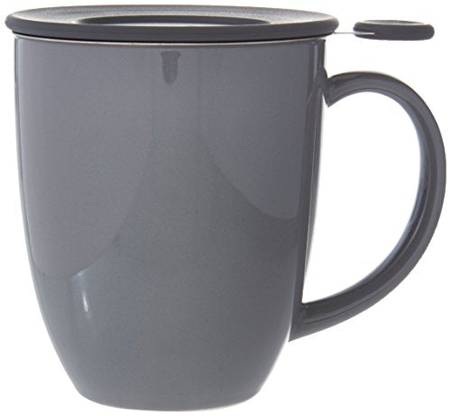 FORLIFE Uni Brew-in-Mug with Tea Infuser and Lid, 16-Ounce, Gray