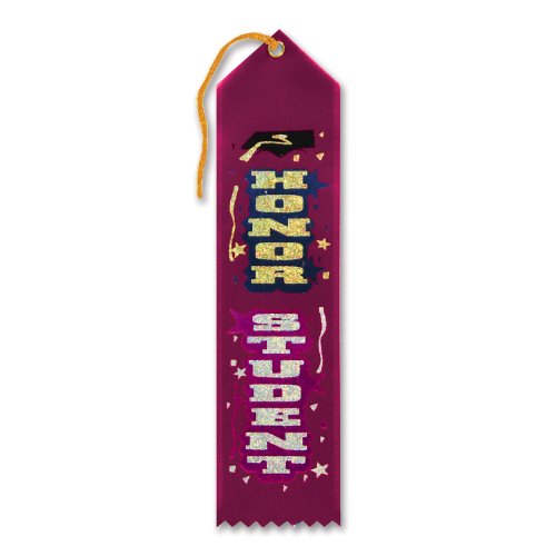 Beistle Honor Student Ribbon Award, Multicolor - 1pc