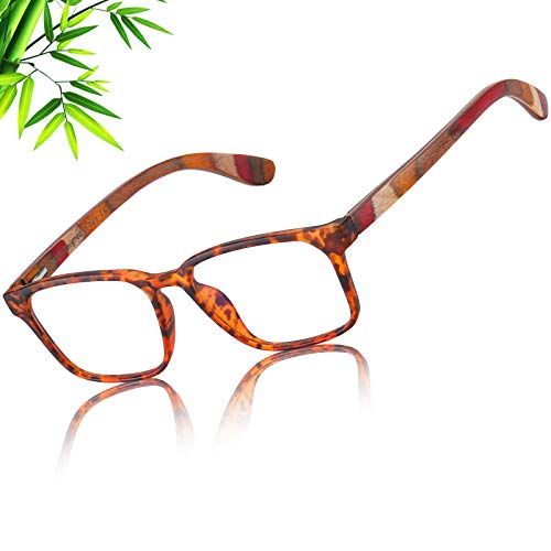 DUCO Wooden Computer Blue Light Blocking Glasses for Men Women Reading Gaming TV Phones U400 LensDC5212