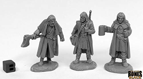 REAPER Miniatures Dreadmere Mercencaries (3) 44016 Bones Black Unpainted Plastic