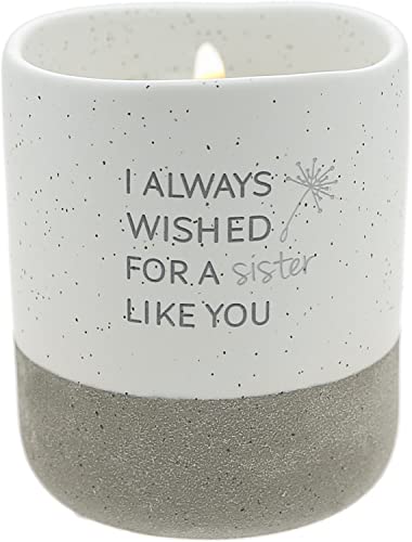 Pavilion - I Always Wished for A Sister Like You - 10-Ounce Surprise Hidden Message Natural Soy Wax Candle Cotton Scented, 1 Count (Pack of 1), 3.5‚Äù x 4‚Äù