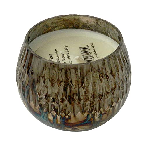 A&B Home Glass Bowl with Metallic Detail Scented Soy Wa x Candle - Earl Grey Scent