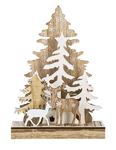 Ganz Laser Cut Light Up Christmas Tree and Reindeer Figurine