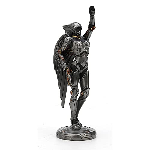 Unicorn Studio Veronese Design 9 5/8 Inch Tall Art Deco Style Steampunk Mechanoid Angel Cold Cast Resin Steel Finish Statue Science Fiction Gifts Collectibles