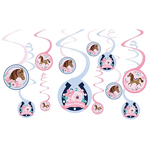 Amscan Saddle Up Spiral Decorations | Multicolor | 12 Pcs