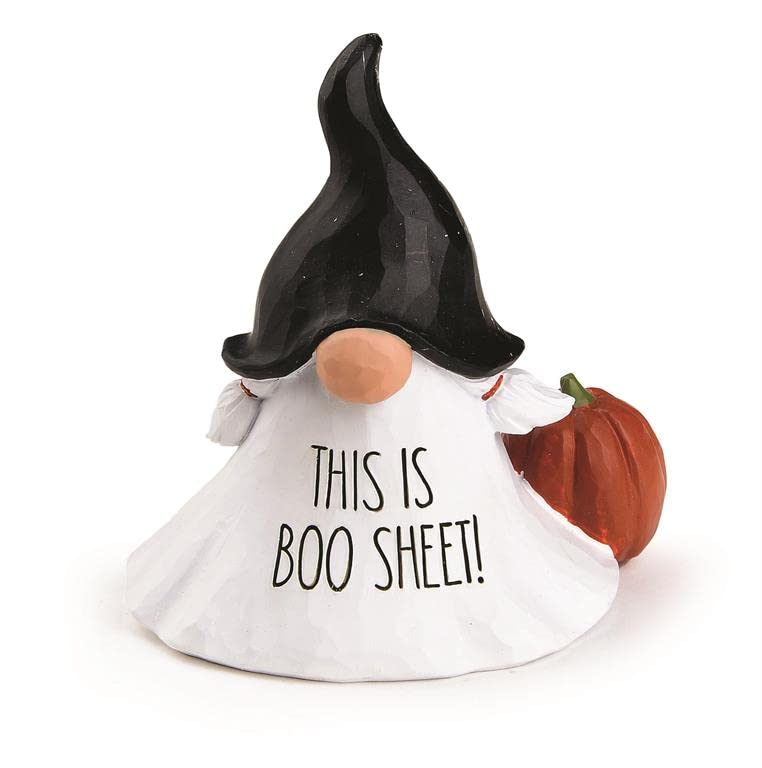 Blossom Bucket 226-13455 This is Boo Sheet Halloween Gnome Figurine, 3.5-inch Height