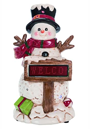 Transpac The Light Up/Music Snowman w/Sign Christmas Decor Standard