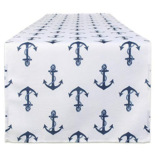 DII Design Outdoor Tabletop Collection, Stain Resistant & Waterproof, 14 x 72, Anchors Away