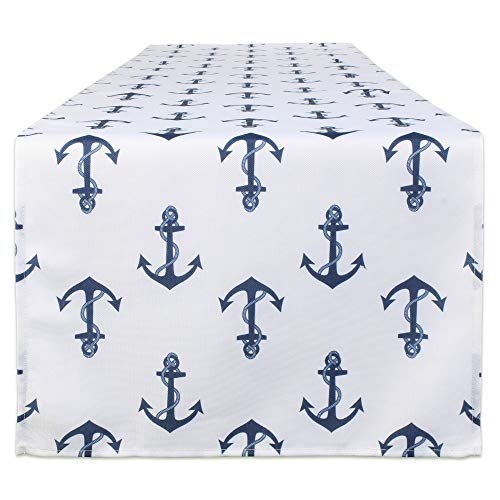 DII Design Outdoor Tabletop Collection, Stain Resistant & Waterproof, 14 x 72, Anchors Away