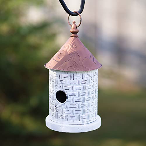 CTW Colonial Tin Works 770567 Hanging Basket Weave Pattern Birdhouse, 13-inch Height