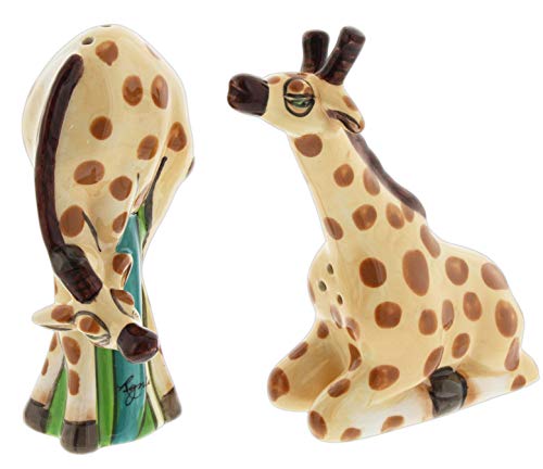 Blue Sky Clayworks Ceramic Giraffes Salt & Pepper Shaker Set