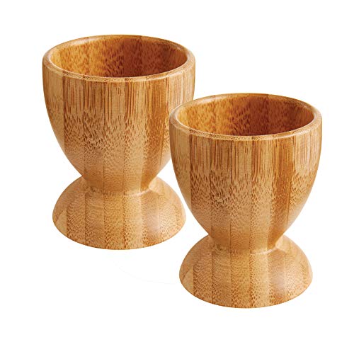 HIC Harold Import Co. Harold Import Co. HIC Cup Holder, Bamboo, Set of 2, for Serving Soft Hard Boiled Eggs, Small,
