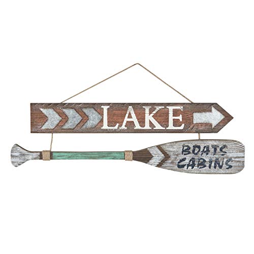 Beachcombers 20380 Lake Arrow and Oar Sign, 11.6-inches High