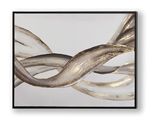 Giftcraft Framed Canvas Wall Print, Black, Gold and White