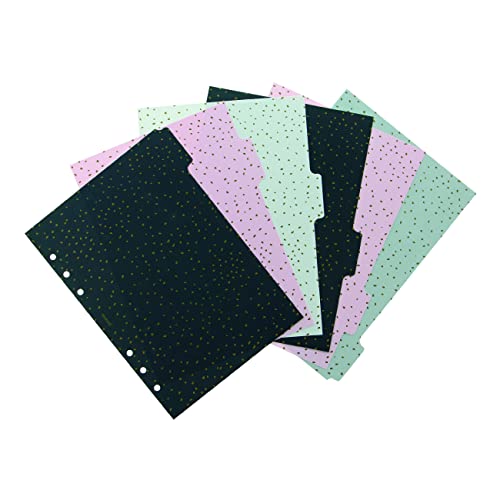 Rediform Filofax Organizer Accessory, A5 Size, Confetti Collection, Dividers with Tabs, Set of Six (B132700) Multicolor