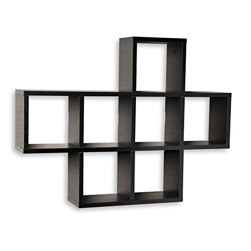 Danya B. Black Laminate Display Wall Shelf