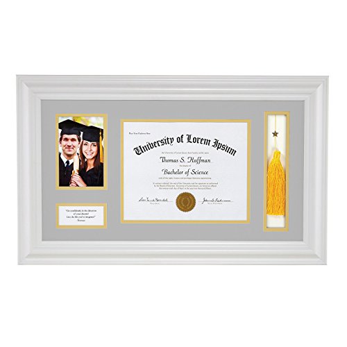 Creative Brands Heartfelt - Motivational Keepsake Diploma and Photo Frame, 15 x 25-Inch, White - Thoreau