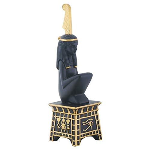Pacific Trading Black and Yellow Egyptian Maat on Pedestal Decorative Statue