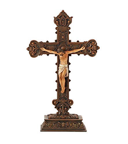 Roman Jesus On The Cross 14.5" Resin Tabletop Crucifix