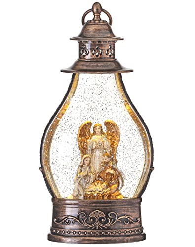 Regency International 13" LED Lit Nativity Lantern Water Globe Battery Operated