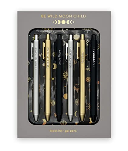 SNIFTY Be Wild Moon Child - Black ink gel pens - Set of 6