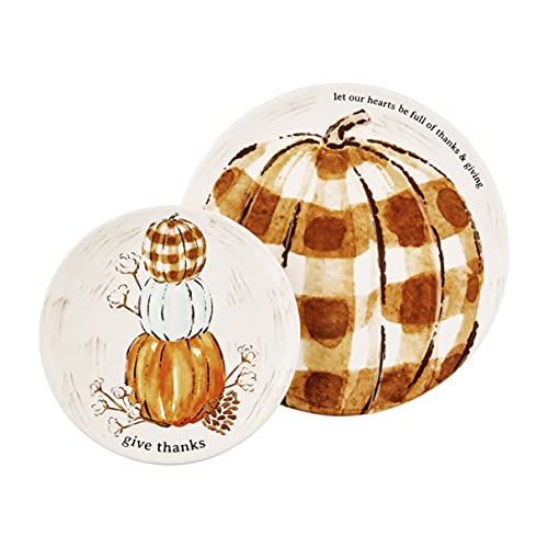 Mud Pie Pumpkin Serving Platter Set, 13-inch Diameter
