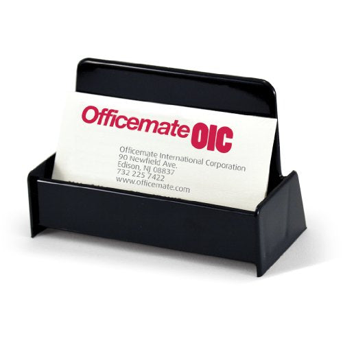 Pens Officemate Business Card Holder, Holds Up to 50 Cards, Black (97831)