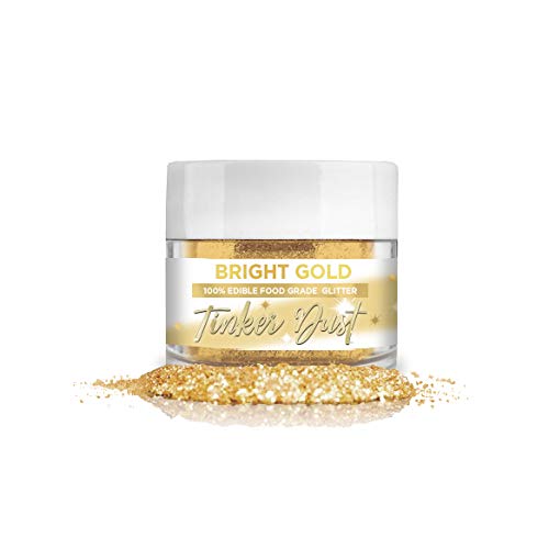Bakell Bright Gold Tinker Dust¬Æ, 5 Gram | KOSHER Certified | 100% Edible Glitter | Cakes, Cupcakes, Cake Pops, Drinks, Glitter & Dusts (Bright Gold)