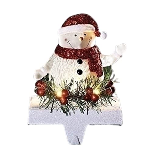 Roman Smiling Snowman LED Light-up 7 inch Stocking Holder Christmas Figurine Dcor
