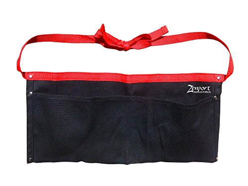 Zenport AG4030 Heavy Duty Canvas Double Pocket Apron Pouch, Black, 17 by 8 1/4-Inch